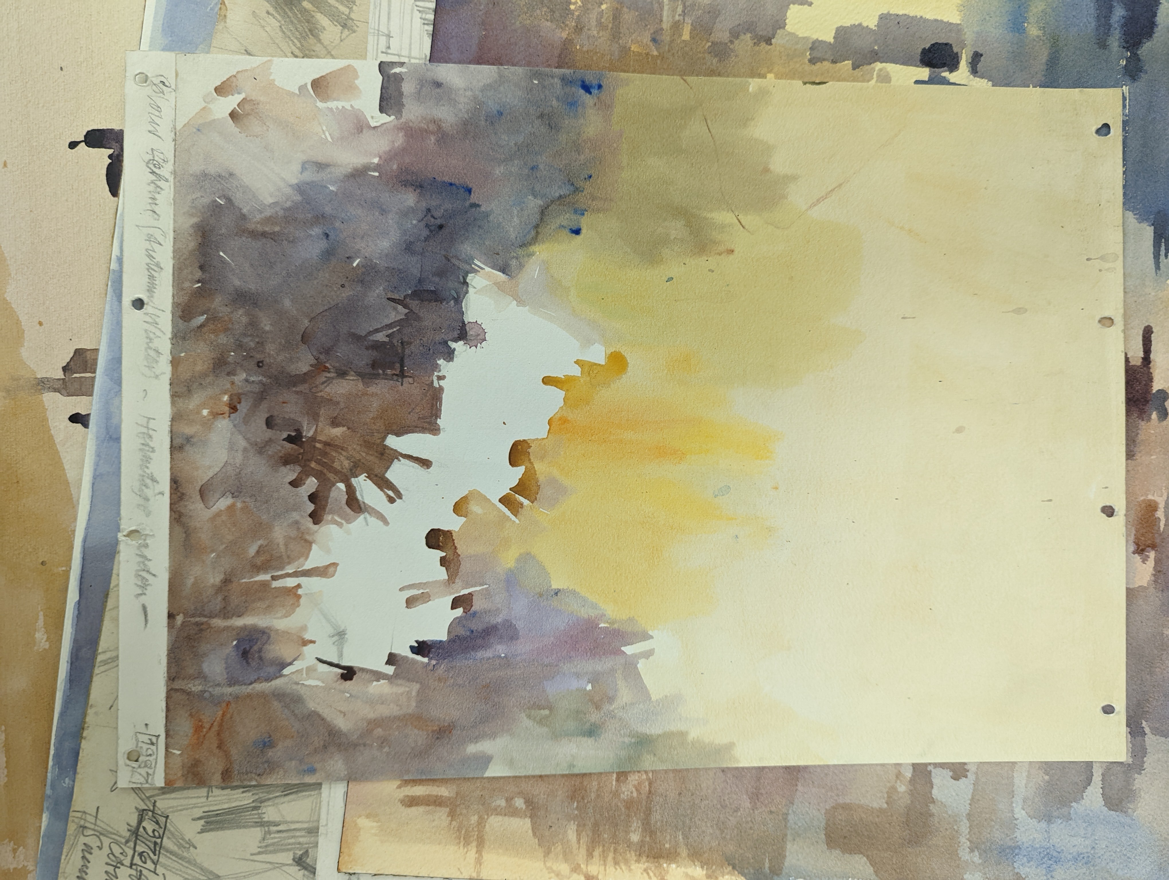 Michael Cadman (1920-2010), a group of assorted watercolours, mostly topographical scenes c.1995 to 2003, largest 46 x 61cm, one framed, the others unframed